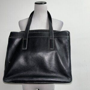 Coach black leather computer tote ipad bag